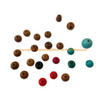 22 BEADS - Assorted Mixed Lot Tibetan Wood & Resin Beads with 1 Wood Guru Bead Set  - B3541F