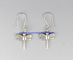 Beautiful Handmade Ethnic Tribal Silver Small Dragonfly Design Earrings - Handmade Real Sterling Silver Jewelry - SS8048