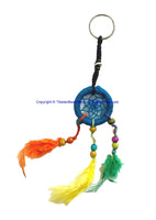 Handmade Dreamcatcher Beaded Charm Keyring Keychain with Colorful Feathers - HC167A15