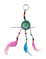 Handmade Dreamcatcher Beaded Charm Keyring Keychain with Colorful Feathers - HC167A17
