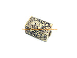1 BEAD - Repousse Carved Tibetan Silver Rectangular Box Shaped Tibetan Bead with Deer & Floral Details - Tibetan Pendant Beads - B3080B-1