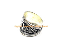 Adjustable Tibetan "OM" Mantra Filigree Floral Tibetan Ring - Adjustable Size Unisex Ring Nepalese Tibetan Jewelry - R300