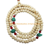 108 beads 10mm Size Tibetan Cream White Mala Prayer Beads - Tibetan Mala Beads - Meditation Beads Mala Making Supplies - PB223