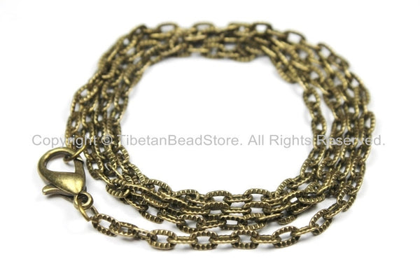 1 Chain Antiqued Bronze Tone Long Necklace Chain with Lobster Clasp- 24" Bronze Jewelry Chain-24 Inches Jewelry Chain- C35-1