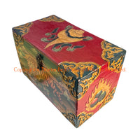 Handcrafted Painted Tiger Carved Tibetan Box - HC39