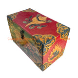 Handcrafted Painted Tiger Carved Tibetan Box - HC39