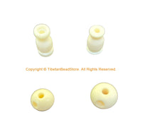 2 SETS Tibetan Creamy White Guru Bead Sets - Tibetan 3 Hole Guru Beads - Mala Making Supply - GB112C