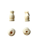 2 SETS - Cream White Tibetan Guru Bead Sets - 11-13mm - Cream White Bone 3 Hole Guru Beads & Caps - Prayer Mala Making Supply - GB102-2