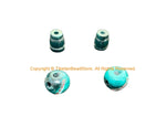 2 SETS - Dark Green Tibetan Guru Bead Sets - Tibetan Mala Guru Beads - 3 Hole Guru Beads - Mala Making Supply - GB111C