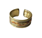 Adjustable Tibetan 3 Metals Ring Ring- Tibetan Silver Metal, Brass & Copper Ring - R355