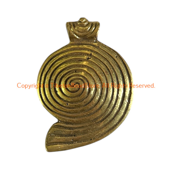 Tibetan Brass Spiral Conch Design Pendant - WM8021