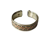Adjustable Tibetan 3 Metals Ring Ring- Tibetan Silver Metal, Brass & Copper Ring - R355S