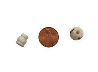 1 SET - Creamy White Color Inlaid Tibetan Guru Bead Set - White 3 Hole Guru Bead & Cap - Prayer Mala Making Supply - GB123F