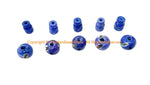 5 SETS - Inlaid Blue, Lapis Blue Tibetan Guru Bead Sets - Tibetan Handmade Guru Beads & Caps - Mala Making Supply - GB116A