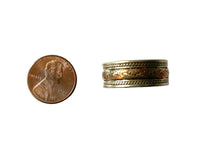 Adjustable Tibetan 3 Metals Ring Ring- Tibetan Silver Metal, Brass & Copper Ring - R355