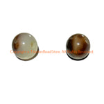 2 BEADS - Tibetan Agate Gemstone 3-Hole Guru Beads - Mala Making Supply 3 Hole Guru Beads - GB124F