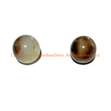 2 BEADS - Tibetan Agate Gemstone 3-Hole Guru Beads - Mala Making Supply 3 Hole Guru Beads - GB124F