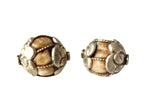 2 BEADS - BIG Tibetan Ethnic Naga Conch Shell Beads with Tibetan Silver Metal Caps & Wires - Ethnic Shell Beads - Tribal Beads - B3531B-2