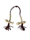 Tibetan Mala Counter Carved White Bone Bell & Vajra Set - Prayer Bead Mala Making Supplies - T261A-1