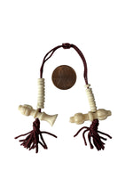 Tibetan Mala Counter Carved White Bone Bell & Vajra Set - Prayer Bead Mala Making Supplies - T261A-1