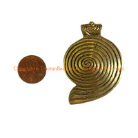 Tibetan Brass Spiral Conch Design Pendant - WM8021