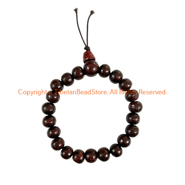 Tibetan Rosewood Wrist Mala Bracelet - Wrist Mala - Boho Bracelet- C298