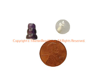 1 SET - Amethyst Gemstone Tibetan Guru Bead Set - 3 Hole Guru Bead & Cap - Prayer Mala Making Supply - GB123L