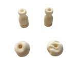 2 SETS - Cream White Tibetan Guru Bead Sets - 11-13mm - Cream White Bone 3 Hole Guru Beads & Caps - Prayer Mala Making Supply - GB102-2