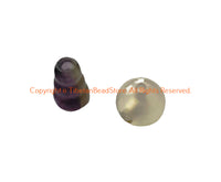 1 SET - Amethyst Gemstone Tibetan Guru Bead Set - 3 Hole Guru Bead & Cap - Prayer Mala Making Supply - GB123L