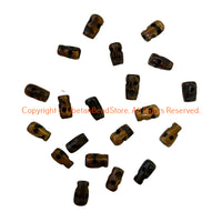 20 Beads - Handmade Tibetan Dark Skull Beads - Handmade Beads - LPB215D-20