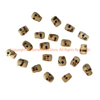 20 Beads - BIG Handmade Tibetan Skull Beads - Handmade Beads - LPB215BW-20