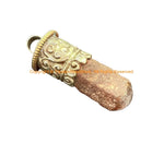 Tibetan Handmade Red Moss Agate Jasper Pendant with Floral Detail Bail - One of Kind - Unique Handmade Jewelry - WM7996