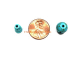 1 SET Turquoise Tibetan Guru Bead Set - 9mm-10mm size Howlite Turquoise 3 Hole Guru Beads - Tibetan Prayer Beads Mala Guru Beads - GB52-1