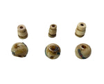 3 SETS Tibetan Inlaid Antiqued Guru Bead Sets - Tibetan Guru Beads with Turquoise, Coral Inlays - Mala Making Supply - GB100B-3