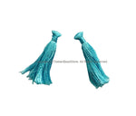 2 TASSELS Light Blue Tassels - Handmade Boho Tassels Bag Tassels Mala Tassels - Craft Tassels - T229-2