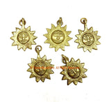 5 CHARMS Solid Brass Sun Charm Pendants - Nepal Tibetan Yoga Jewelry Surya Small Sun Charm - TibetanBeadStore Handmade Jewelry - WM3994S-5