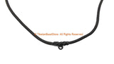 Black Handwoven Cord Necklace 4mm Thick Cord 24" Necklace - Unisex Boho Surfer Jewelry Cord Choker - © TibetanBeadStore - BK30B
