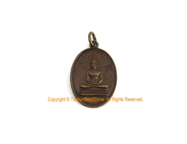 Copper Thai Buddha Amulet Pendant - Buddha Pendant - Buddhist Jewelry - Buddha Talisman - Copper Buddha Charm Amulet Pendant - BK19B
