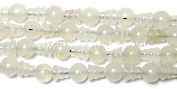 2 SETS Tibetan Moonstone Guru Bead Sets - Mala Making Supply - Tibetan Guru Beads - GB33-2