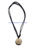 Handmade Tibetan Endless Knot Design Bone Pendant Necklace on Adjustable Cord - Boho Yoga Jewelry - HC166Z