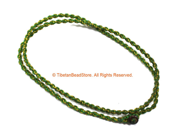 Handwoven Cord Necklace 4mm Thick Cord 26" Necklace by TibetanBeadStore - Unisex Boho Surfer Jewelry Cord Choker © TibetanBeadStore - BK34B