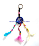 Handmade Dreamcatcher Beaded Charm Keyring Keychain with Colorful Feathers - HC167A4