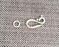 Hook Clasp Set - 1 SET Silver Finish Metal Hook and Eye Clasp Set - Jewelry Making Supplies - Findings - Clasps - F98-1