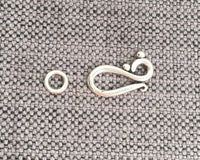 Hook Clasp Set - 1 SET Silver Finish Metal Hook and Eye Clasp Set - Jewelry Making Supplies - Findings - Clasps - F98-1