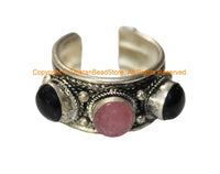 Tibetan Adjustable 3 Stone Ring - Handmade Ethnic Tibetan Ring Boho Ring Statement Ring Tibetan Jewelry- R345D