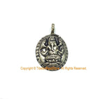 Small Nepalese Tibetan Silver Ganesh Charm Pendant - 4 Armed Ganesh Yoga Charm Pendant- Ethnic Tribal Nepal Tibet Ganesha Ganesa Charm- WM