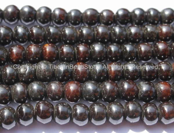 50 BEADS 10mm Tibetan Black Bone Beads - Tibetan Bone Beads Ethnic Tribal Bone Beads Black Bone Beads - LPB74-50