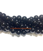 8mm Black Onyx Beads - 1 STRAND - Round Black Onyx Beads - Gemstone Beads - Jewelry Making Bead Supplies - GM88