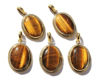 Himalayan Tigers Eye Gemstone Inlay Nepal Tibetan Pendant- TibetanBeadStore Tibetan Beads, Pendants, Jewelry