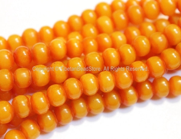 20 BEADS - Tibetan Resin Honey Amber Color Beads - Jewelry Supplies - Light Weight 8mm Resin Beads - LPB115-20
